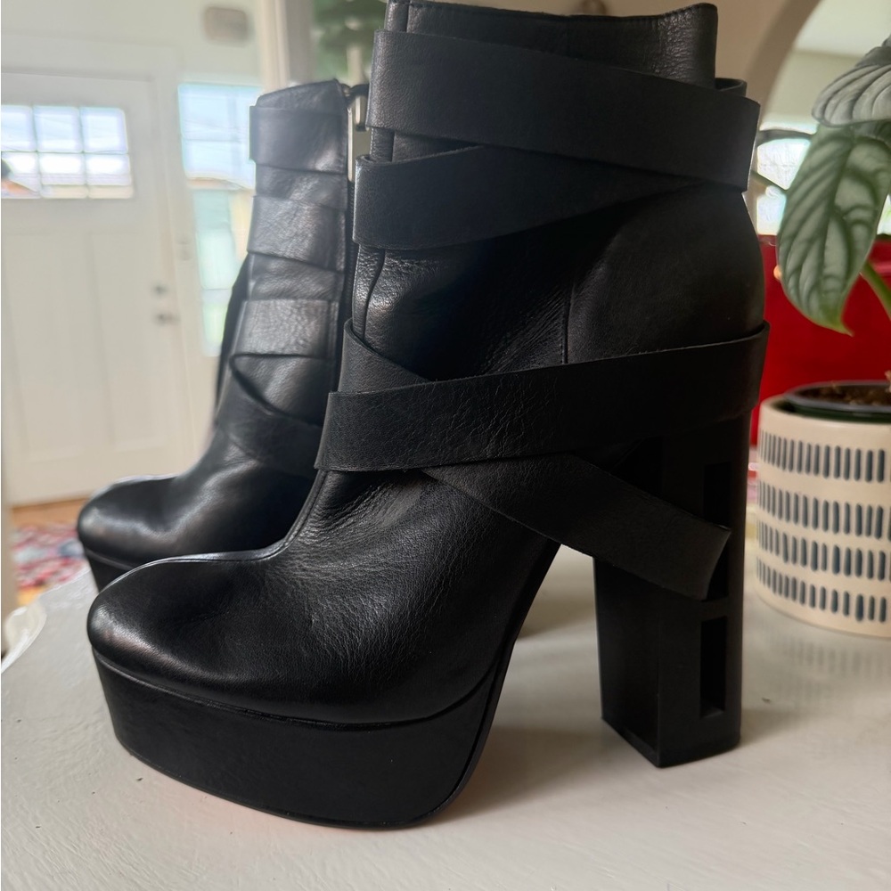 Dolce Vita Black Strappy Heeled Boots